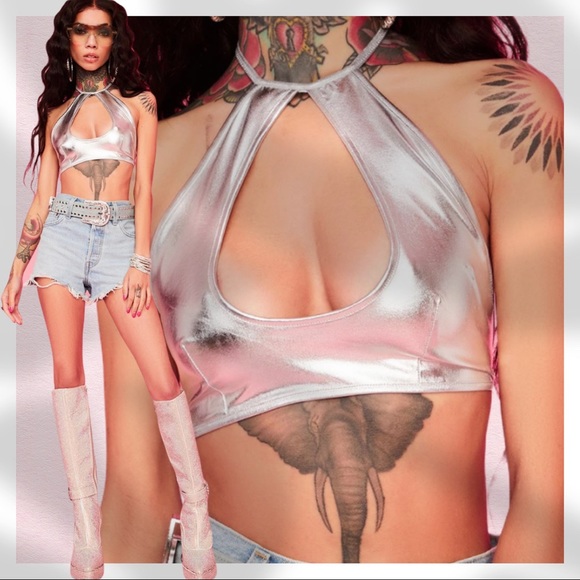 CHROME CROSSROADS CUTIE CROP TOP NWT BACKLESS